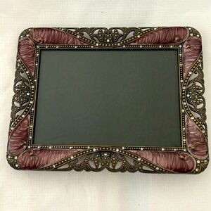 Photo Frame~Beautiful Standing~Rhinestones, Purple & Brass